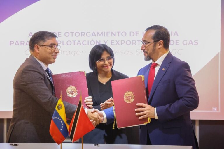 Venezuela y Trinidad y Tobago suscriben acuerdo para la producción y exportación de gas