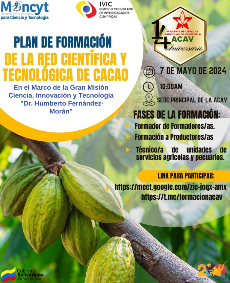 ACAV invita a participar en Plan de Formación de la Red Científica y Tecnológica del cacao