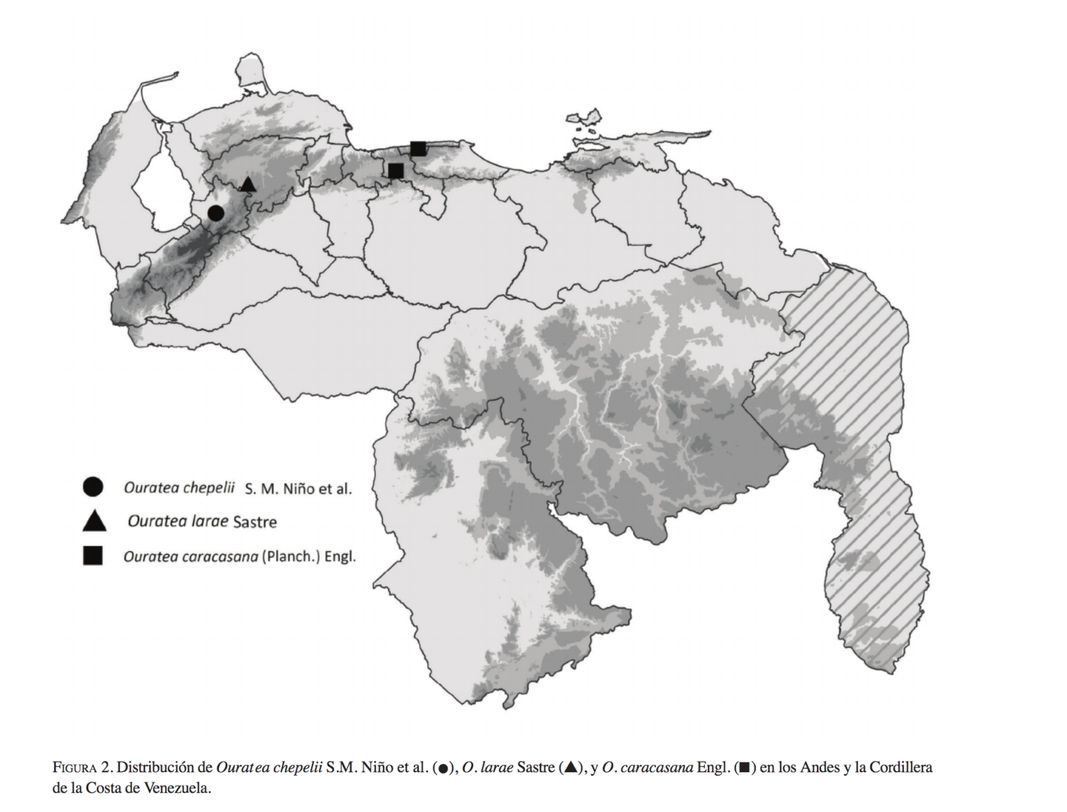 Distribución de Ouratea Chepelii