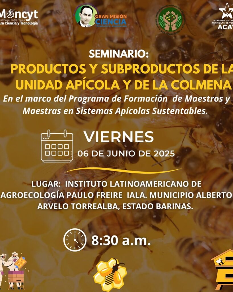 #Formación - El Mincyt a través de la Academia de Ciencias Agrícolas de Venezuela (ACAV) y el Instituto Universitario Latinoamericano de Agroecología Paulo Freire (IALA), invitan a participar en el-𝗦𝗲𝗺𝗶-1