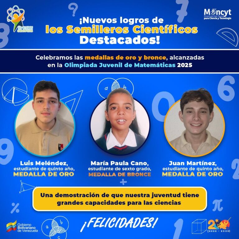 Jóvenes del Programa Nacional Semilleros Científicos destacaron en la Olimpiada Juvenil de Matemáticas