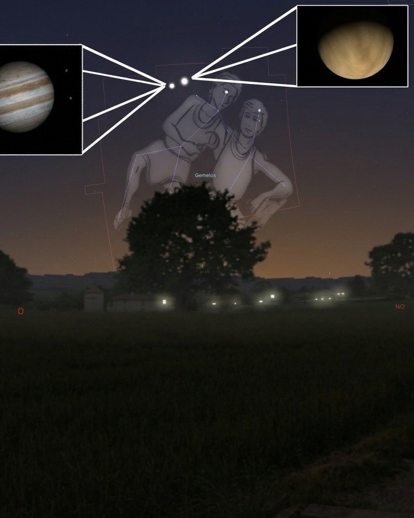 Cidata invita a observar la espectacular conjunción planetaria de Venus y Júpiter este martes