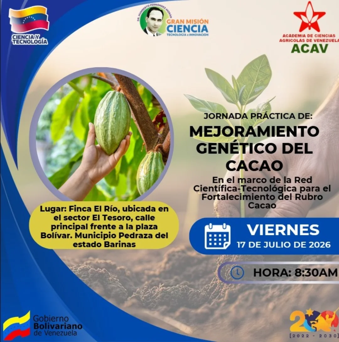 ACAV dictará formación en mejoramiento genético del cacao en el municipio Pedraza de Barinas