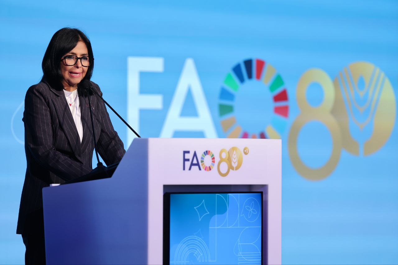 Presidenta Delcy Rodríguez presentó avances del sistema productivo en la FAO